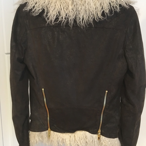True Religion Leather Faux Fur Moto Jacket, NWT - Picture 2 of 8